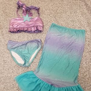 Girls 3-piece Disney Ariel swimsuit